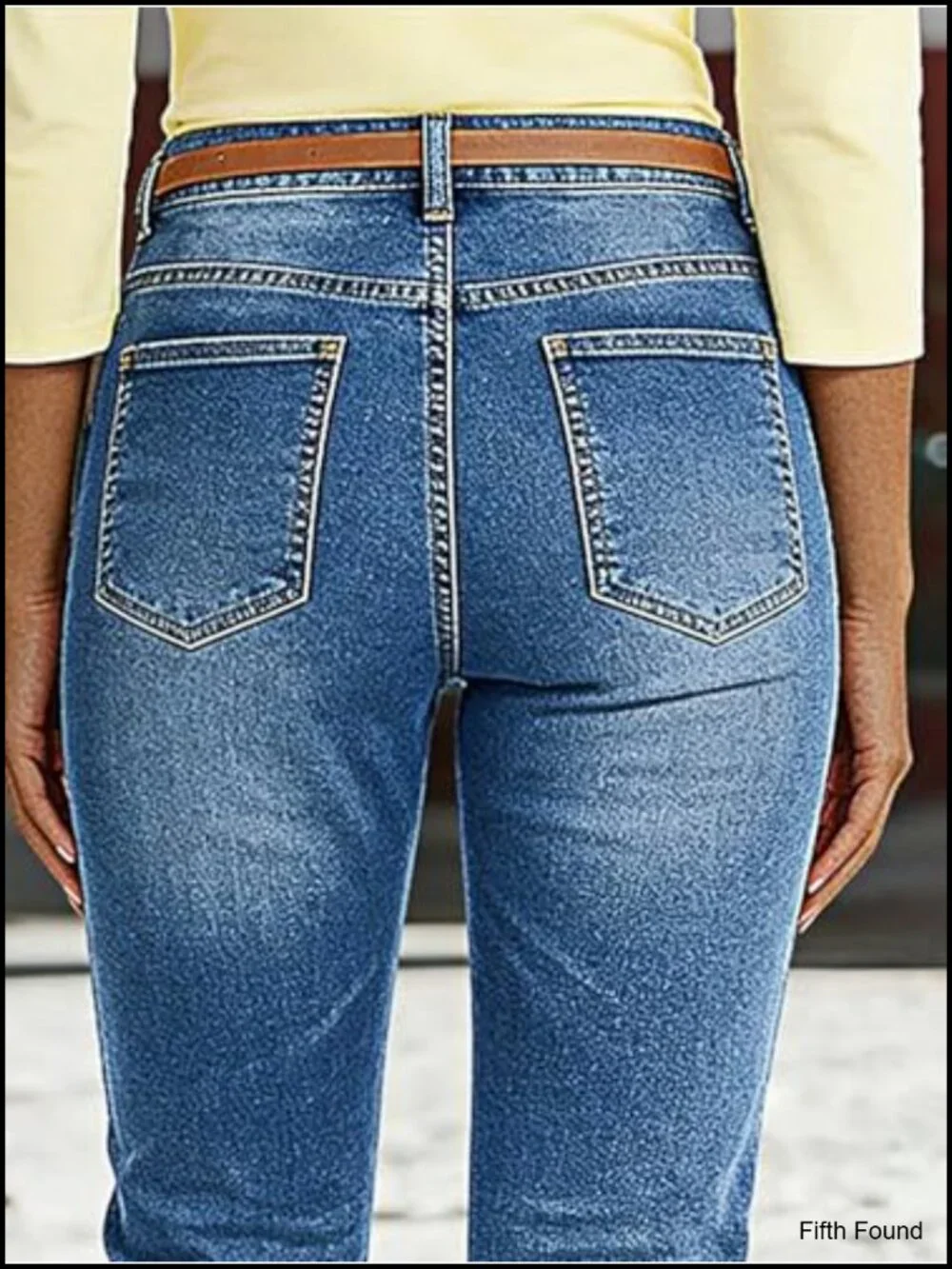 Skinny Capri Mid Waist Split Button Vintage Casual Denim Jeans